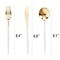 Smarty Had A Party Gold with White Handle Moderno Plastic Cutlery Set - Spoons, Forks and Knives (240 Guests), 720PK 9320-GWSCS-CASE - alternate 9